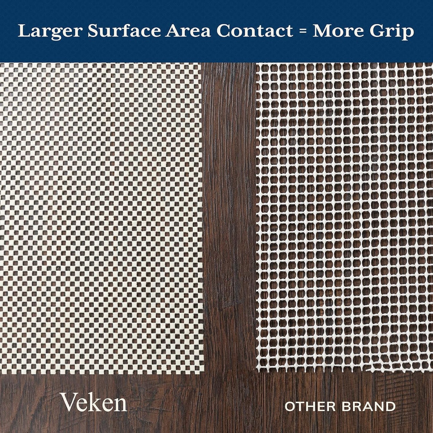 Veken Rug Gripper Pad for Hardwood Floors, Non Slip Rug Pads for Area Rugs, Thick Rug Grippers for Tile Floors, Under Carpet Anti Skid Mat, Keep Your Rugs Safe and in Place, 2x3 Ft