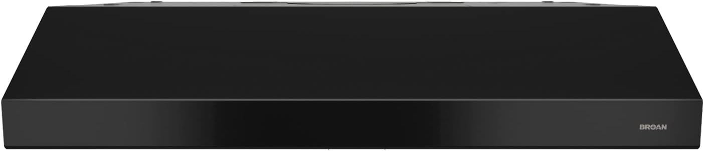Broan-NuTone BCSD130BL Glacier 30-inch Under-Cabinet 4-Way Convertible Range Hood with 2-Speed Exhaust Fan and Light, Black