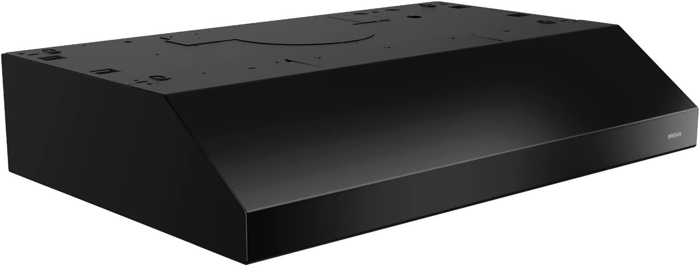 Broan-NuTone BCSD130BL Glacier 30-inch Under-Cabinet 4-Way Convertible Range Hood with 2-Speed Exhaust Fan and Light, Black