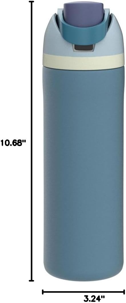 Owala FreeSip Insulated Stainless Steel Water Bottle with Straw for Sports, Travel, and School BPA-Free Sports Water Bottle, 24 oz, Denim