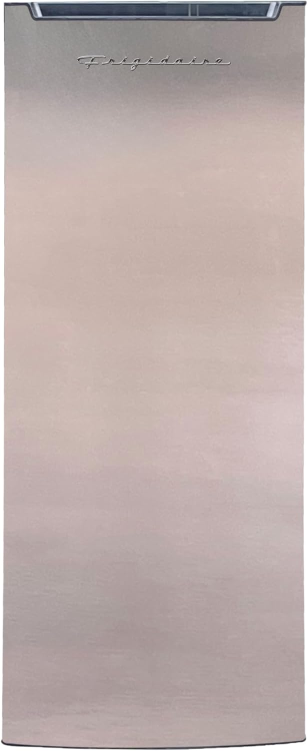 Frigidaire Upright Freezer, 6.5 cu. ft., Deep Freeze, Vinyl Coated Metal with Wire Shelving, Compact for Kitchen, RV, Dorm, Cabin, and Trailer, Platinum Design Series, Silver - 21D x 23W x 56H