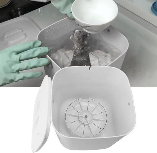Mini Dishwasher, 2000mah ABS PC 8.5V 2A Portable Countertop Dishwasher Timed Shutdown for Apartment (White)