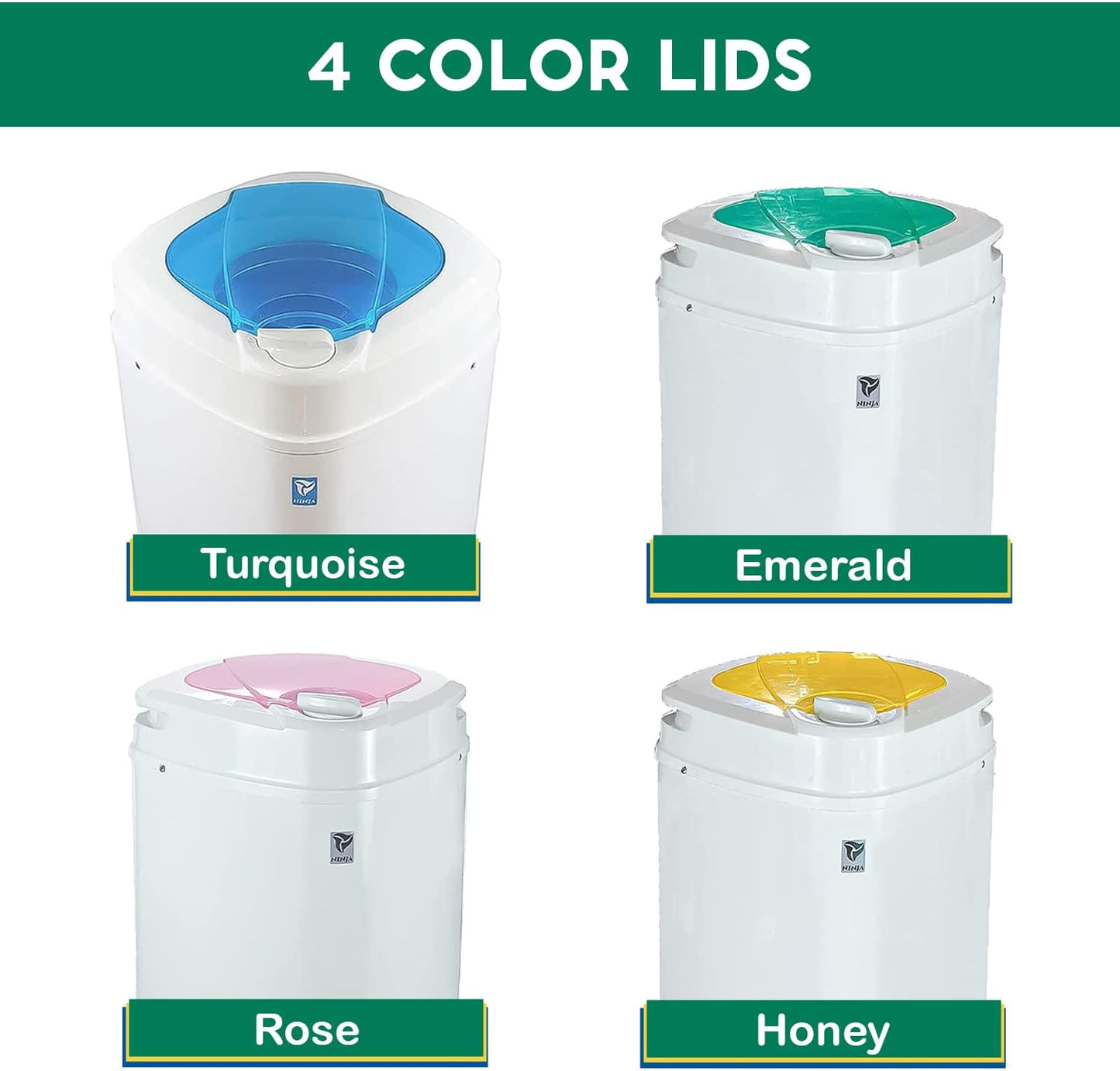 The Laundry Alternative Ninja Spin Dryer - Portable for Clothes, 3200 RPM With High Tech Suspension System - for Apartments, RV Travel - Emerald