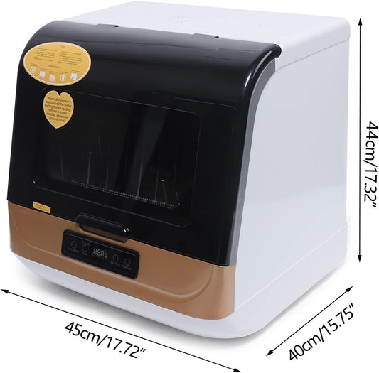 Countertop Dishwasher Portable Counter Dishwasher with 3 Washing Programs Small Dish Washer with Removable Filter and Air-Cooled Drying for Apartments, Dorms and Rvs