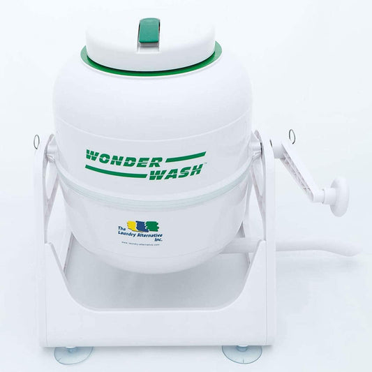 WonderWash Portable Mini Washing Machine for Apartment & Tiny Spaces - Manual Hand Clothes Washer with Retro Design - Clean Laundry Anywhere with Our Countertop, Non-Electric, Small Washer - White