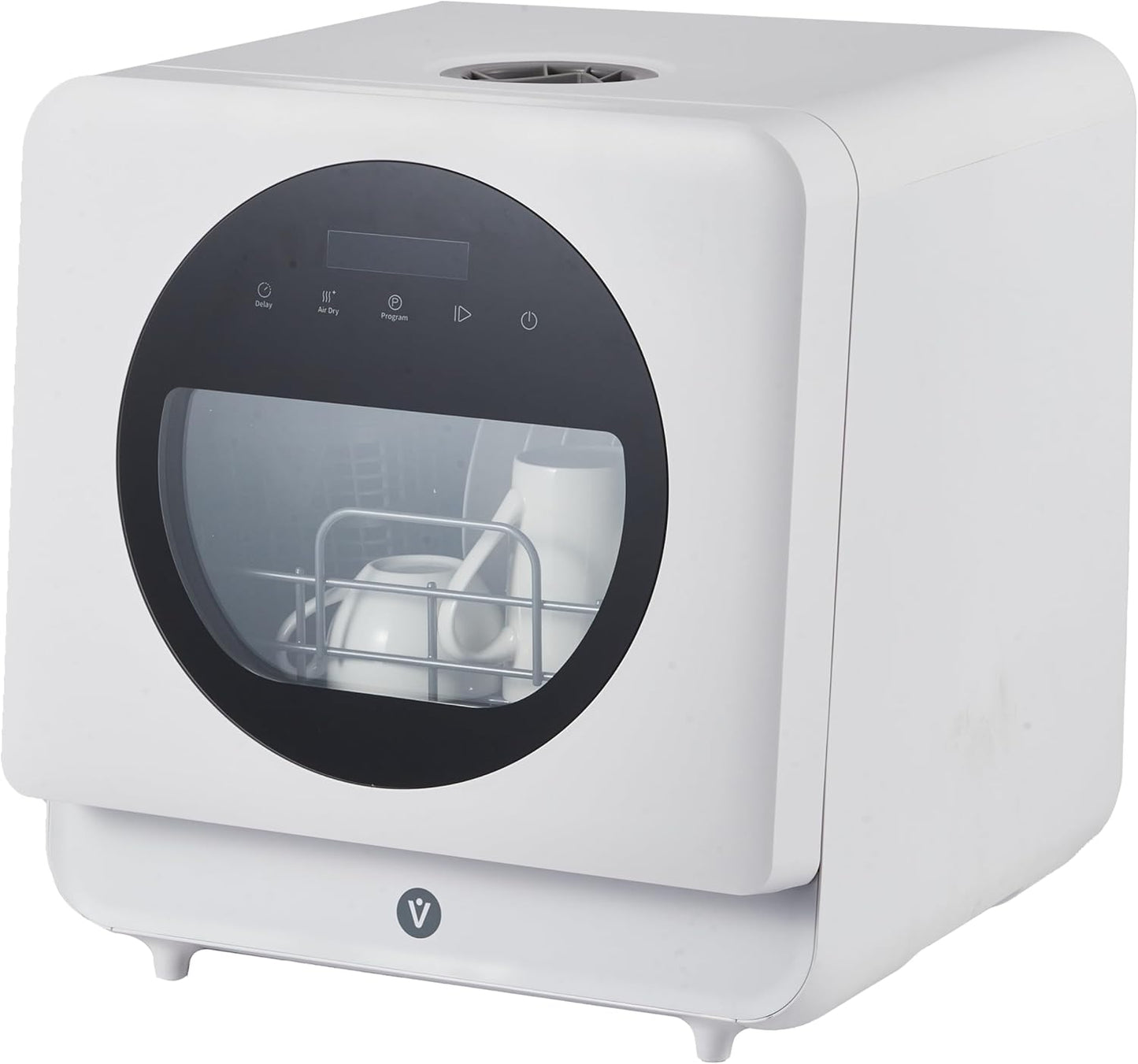 Portable Countertop Dishwashers, Compact Dishwashers, Tabletop Small Dishwasher with 5L Built-In Water Tank, 6 Washing Programs, Air-Dry Function and LED Light for Apartments& RVs