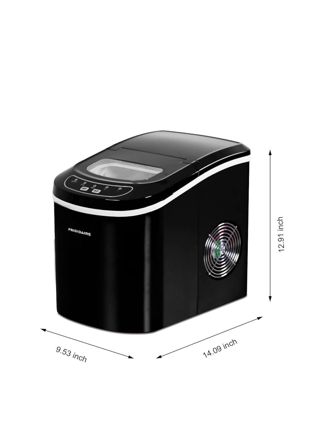 FRIGIDAIRE EFIC101-BLACK Ice Maker Machine for Countertop, 26 lbs, Adjustable Ice Cube Size, Portable Ice Cube Maker for Home/Kitchen/Office/Bar- Black