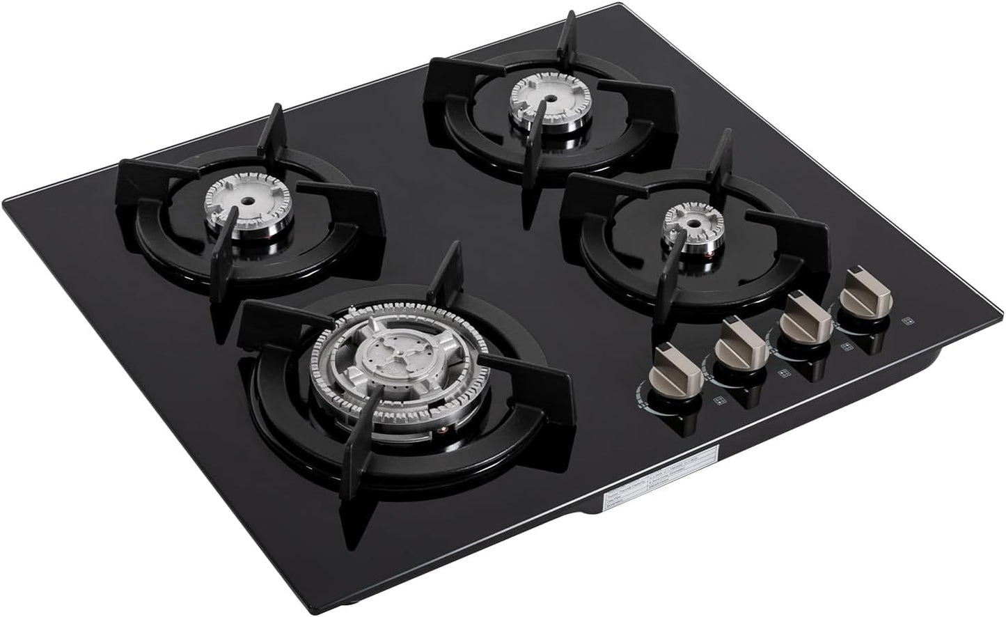 4 Burner Gas Cooktops,Gas Stove Gas Hob Stovetop Tempered Glass Cooktop,Built-In Gas Stove Top NG/LPG Convertible Gas Hob