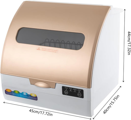 900W Portable Countertop Dishwasher with 4Programs,360° Dual Spray 162℉ High-Temp& Air-Refresh Function and Touch Screen for Small Apartments, Dorms and RVs,No Hookup Needed
