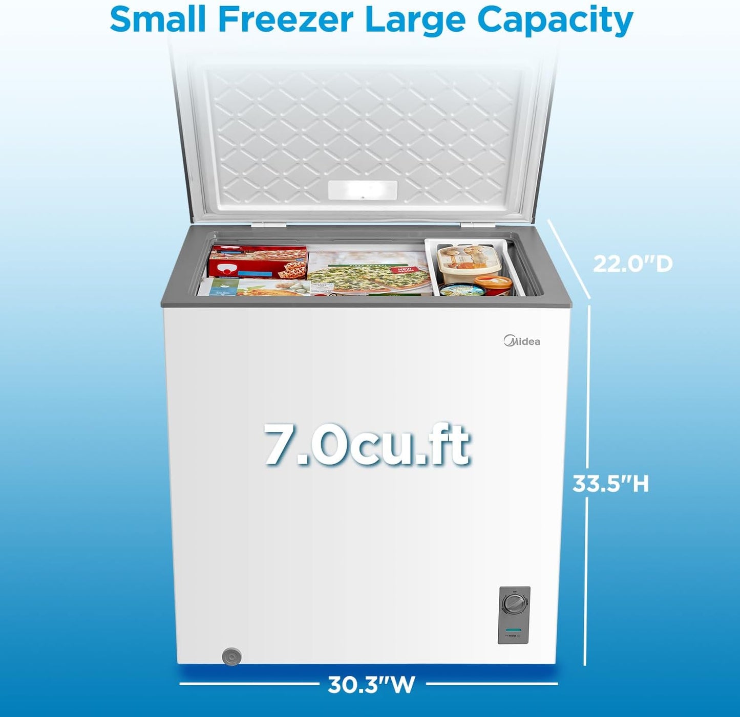 Midea MERC07C4BAWW 7.0 Cubic Feet Chest Freezer Cu.ft-Convertible, White