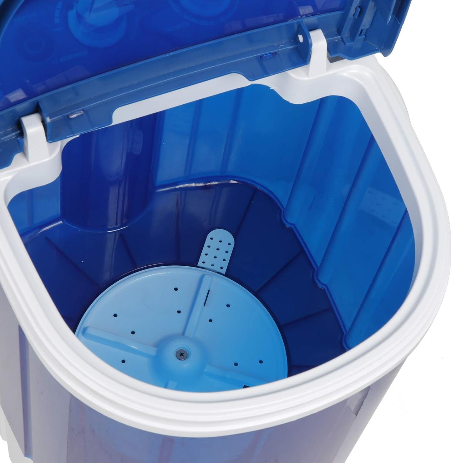 ZENY Portable Mini Washing Machine 8 lbs Washing Capacity Semi-Automatic Compact Washer Spinner Small Cloth Washer Laundry Appliances for Apartment, RV, Camping, Single Translucent Tub Blue