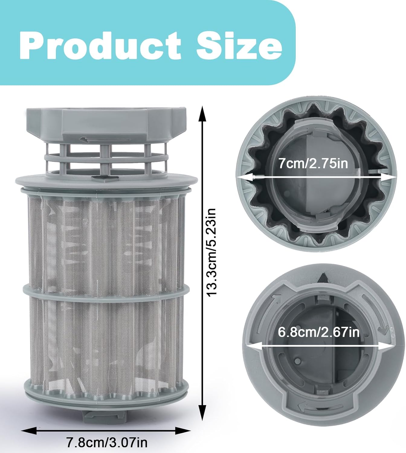 Dishwasher Filter, 645038 Micro Filter Replacement Parts Compatible with Bosch Dishwasher, Replaces AP4339631 00651097 1560725 EA3479708 PS3479708