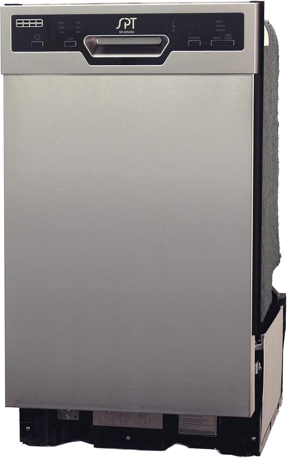 SPT SD-9254SSA 18″ Wide Built-In Stainless Steel Dishwasher w/Heated Drying, ENERGY STAR, 6 Wash Programs, 8 Place Settings and Stainless Steel Tub
