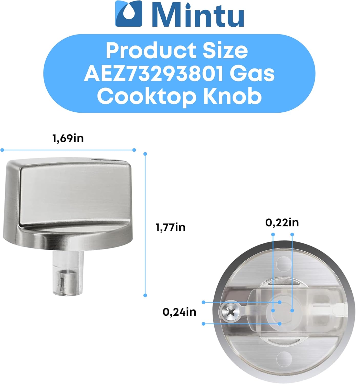 Mintu AEZ73293801 Gas Cooktop Knob Assembly Replacement for LG LCG3011ST LCG3091ST LCG3611ST LCG3691ST HG7522JR HG7522KR HG9522JR HG9522KR Cooktop