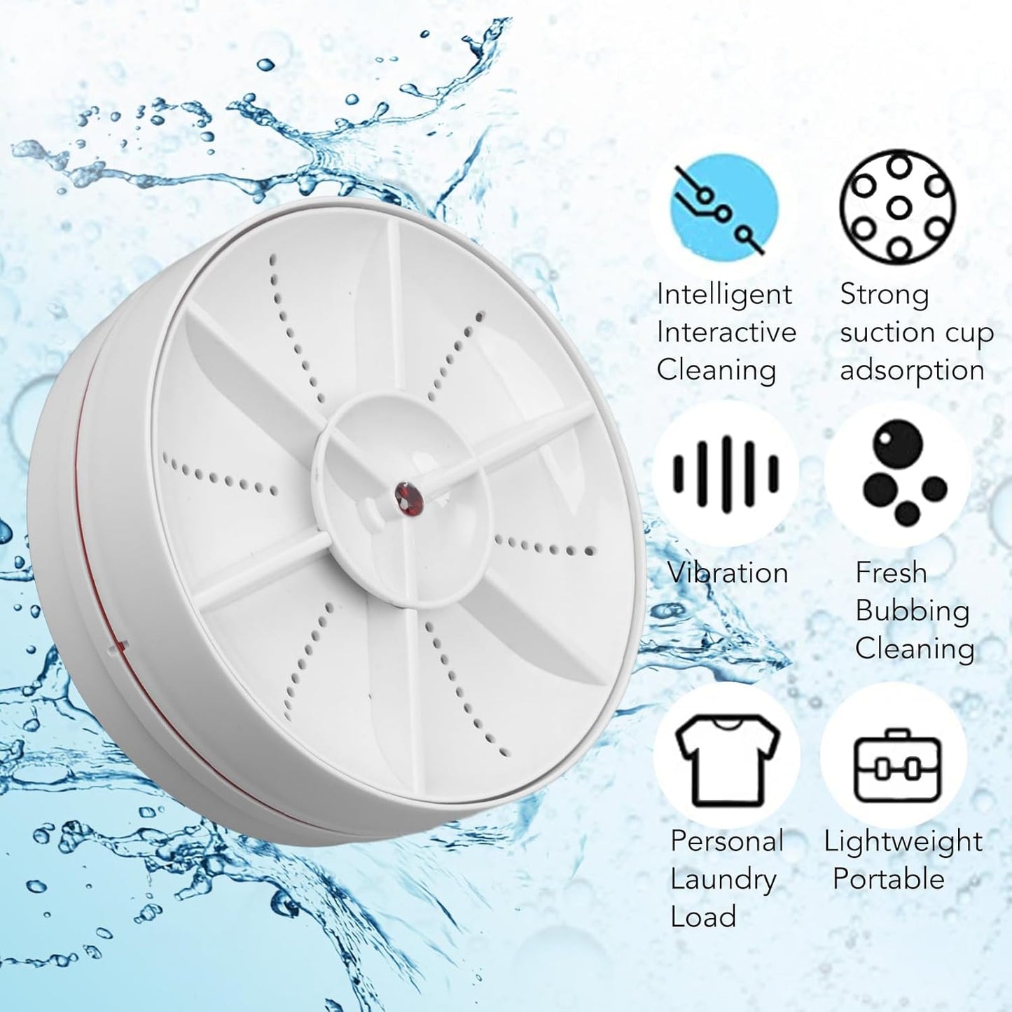 Mini Dishwasher, 2000mah ABS PC 8.5V 2A Portable Countertop Dishwasher Timed Shutdown for Apartment (White)