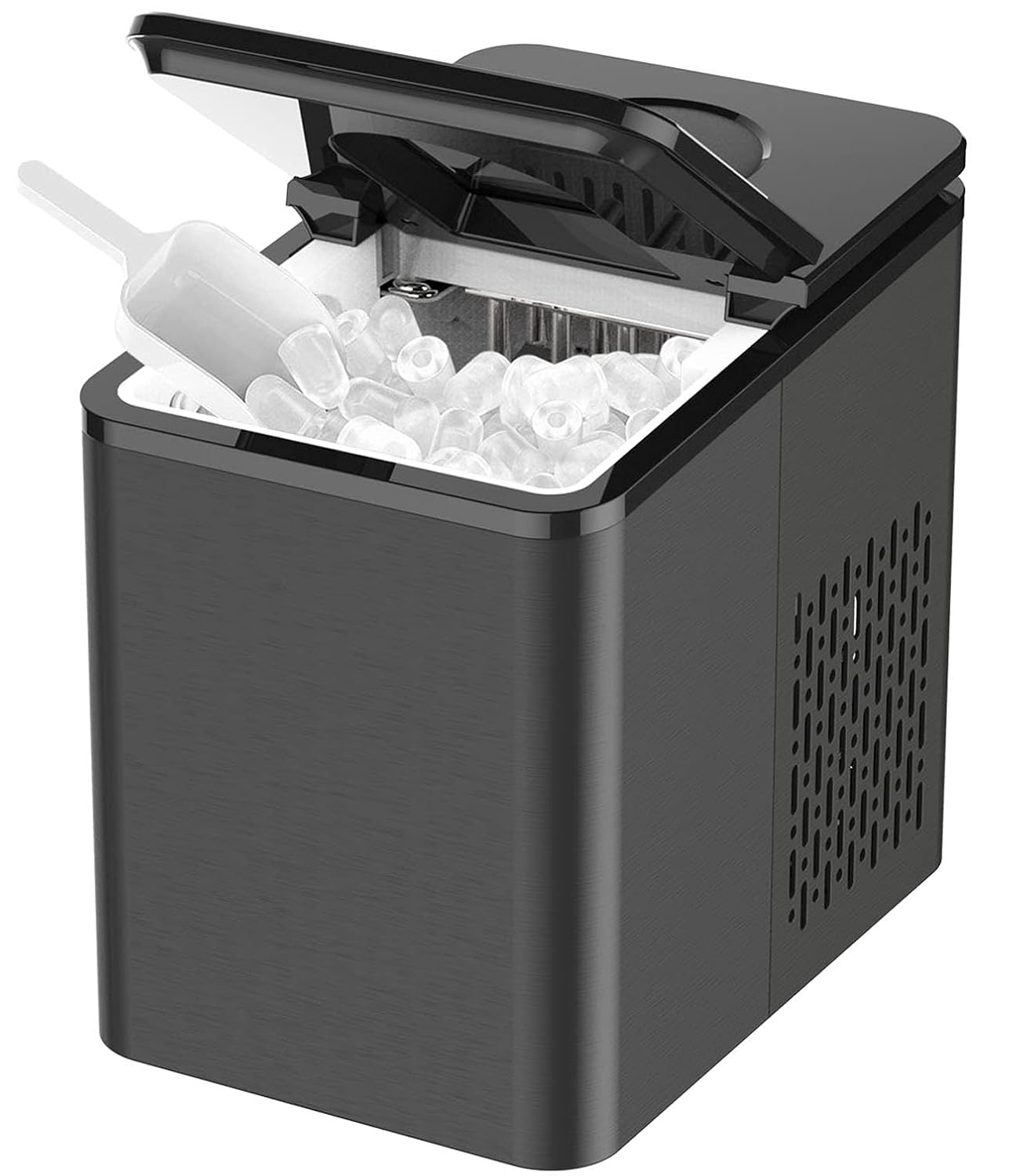 Ice Makers Countertop, Portable Ice Makes 27 lbs in 24 hrs - 9 Ice Cubes Ready in 5-7 Mins, Ice Maker Machine with Self- Cleaning Function with Ice Scoop and Basket