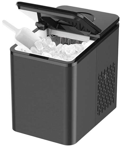 Ice Makers Countertop, Portable Ice Makes 27 lbs in 24 hrs - 9 Ice Cubes Ready in 5-7 Mins, Ice Maker Machine with Self- Cleaning Function with Ice Scoop and Basket