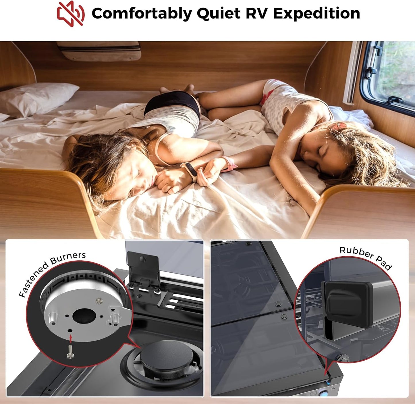 CAMPLUX Classic RV Stove 3 Burners 21,000 BTU, 21 Inches Propane Cooktop with Tempered Glass Cover, RV Stove Top, Slide-in for Camper Trailers, Motorhomes, and Boats, Black RGH21IB