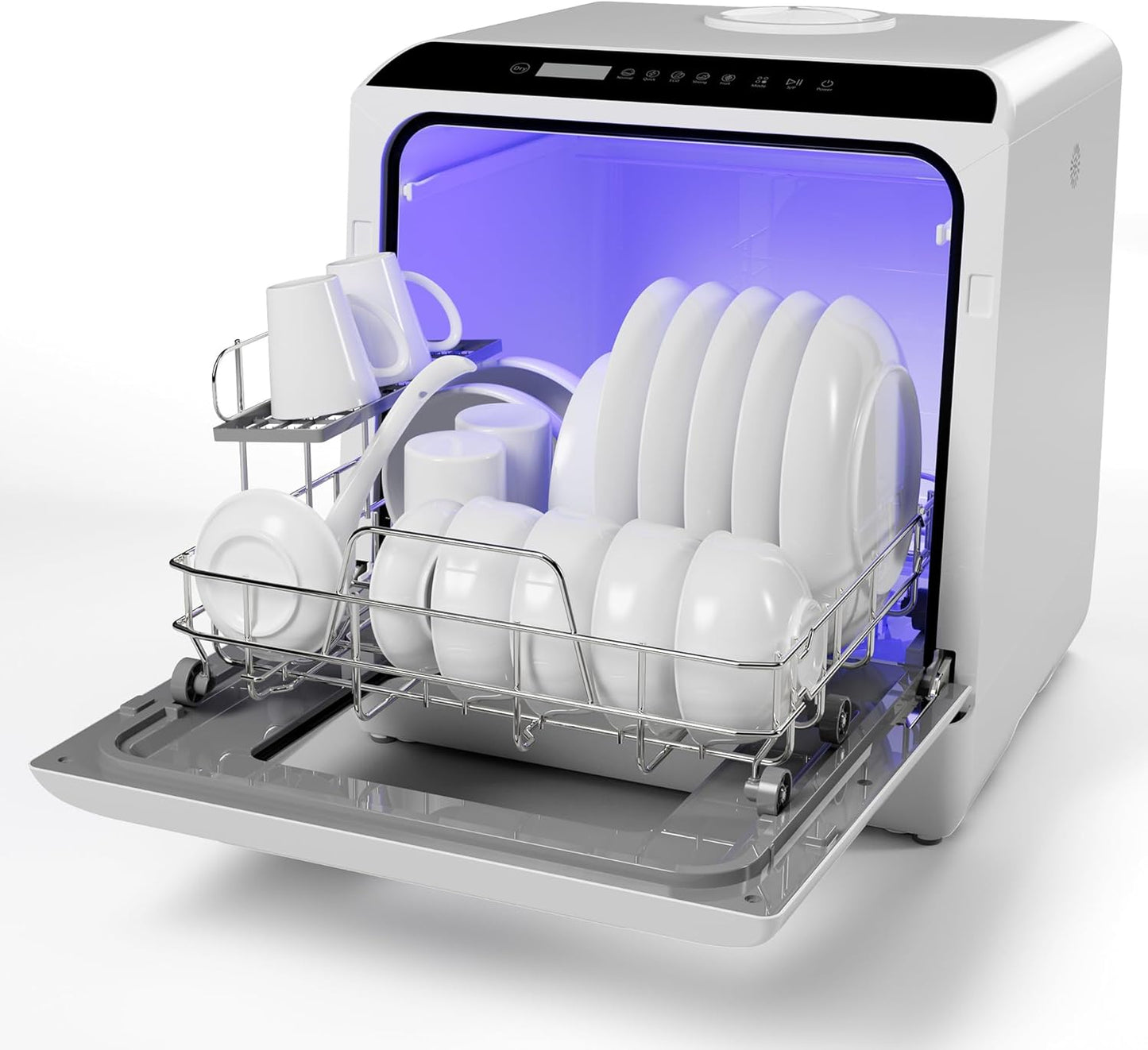 IAGREEA Portable Countertop Dishwasher, No Hookup Needed, Compact Dishwasher With 5-Liter Built-in Water Tank,5 Programs, 360° Dual Spray