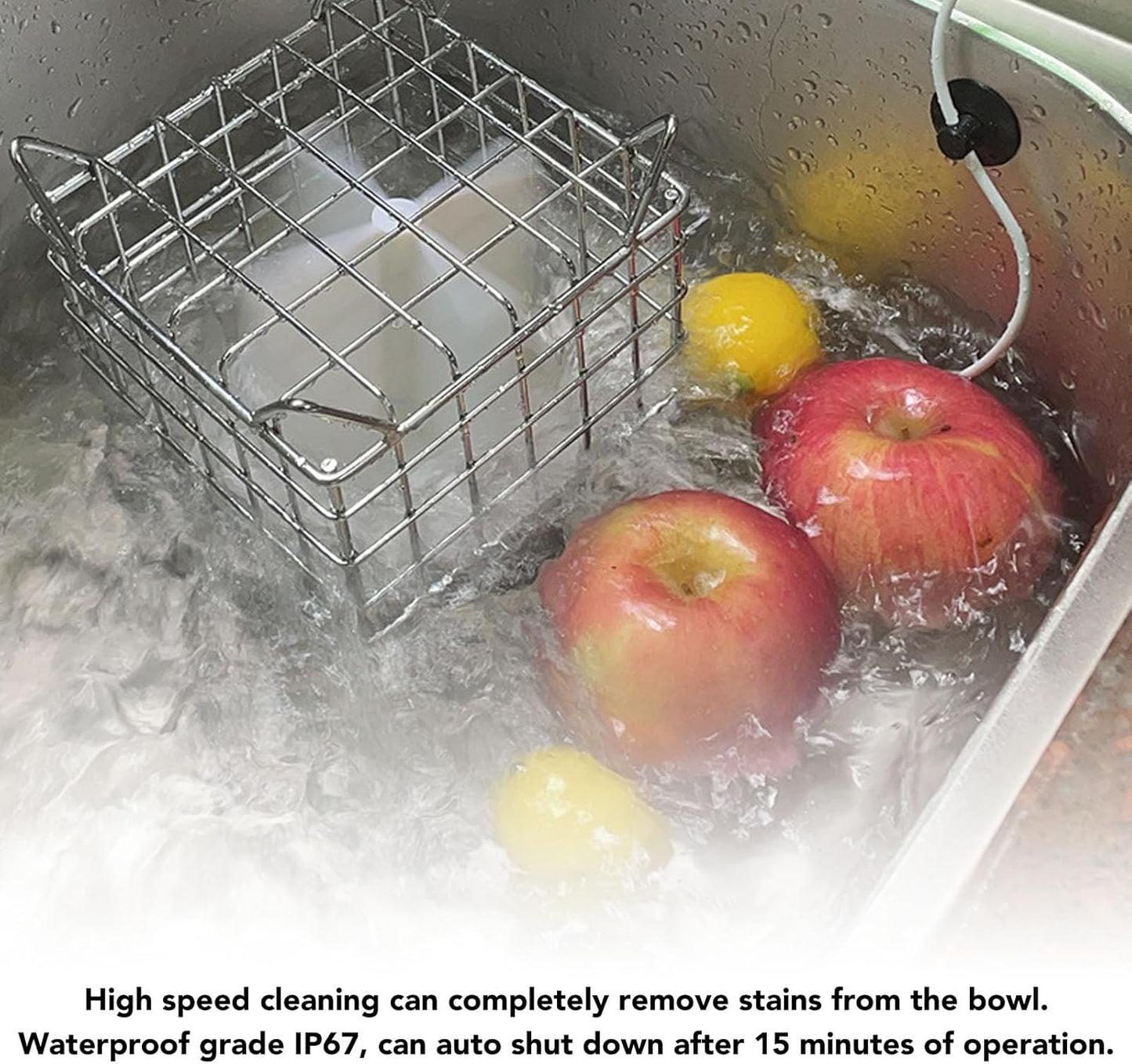 gernie Mini Sink Dishwasher, 3 Levels High Efficiency Portable Dishwasher Fruit Vegetable Washing Machine IP67 Waterproof Countertop Dishwasher for Home Kitchen Dorm Apartment RV