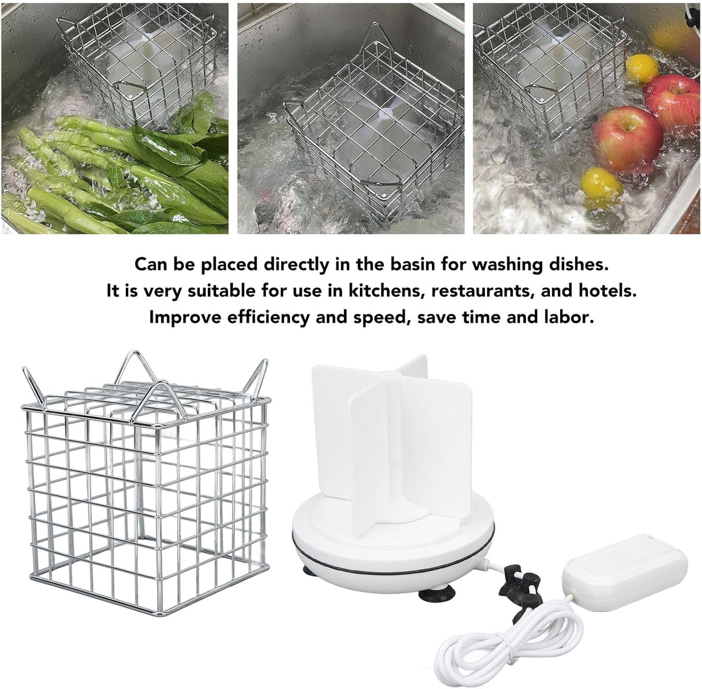 gernie Mini Sink Dishwasher, 3 Levels High Efficiency Portable Dishwasher Fruit Vegetable Washing Machine IP67 Waterproof Countertop Dishwasher for Home Kitchen Dorm Apartment RV