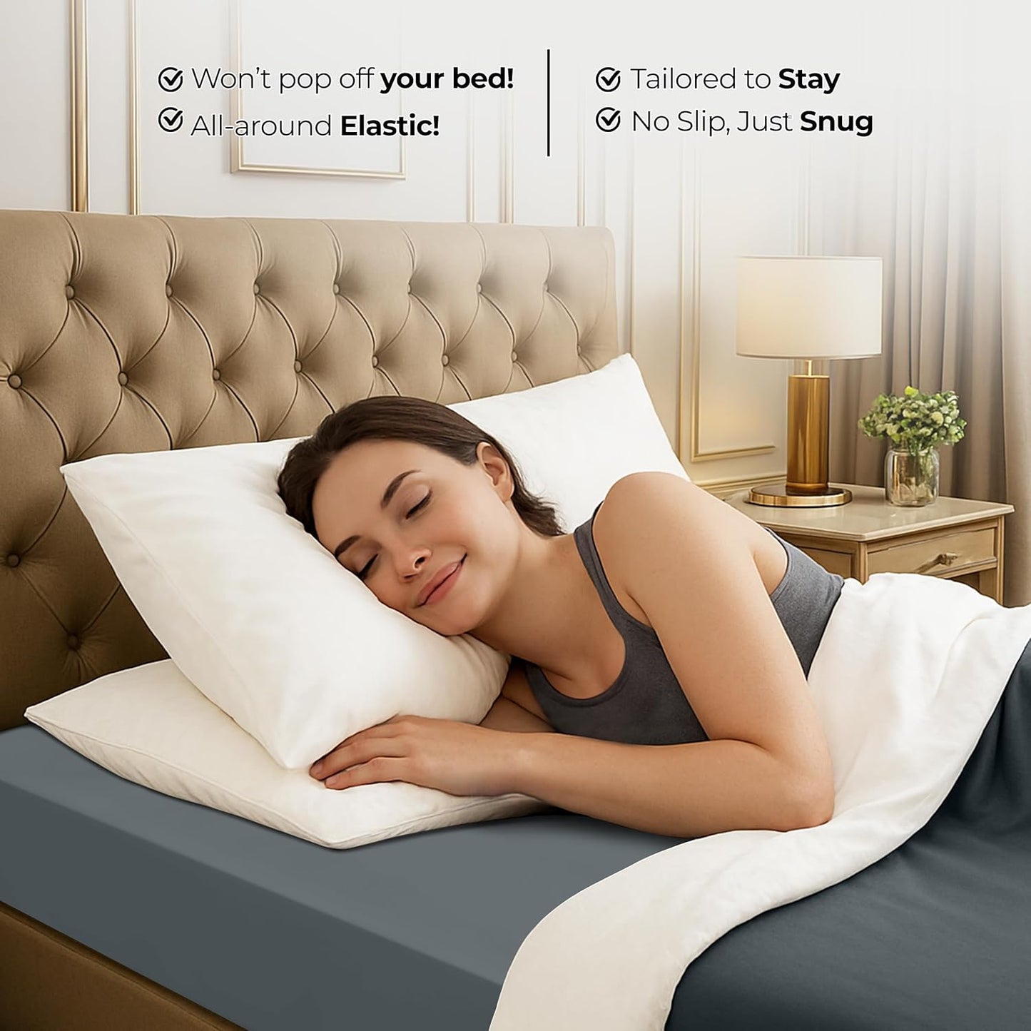 Utopia Bedding King Fitted Sheet - Bottom Sheet - Deep Pocket - Soft Microfiber - Shrinkage and Fade Resistant - Easy Care -1 Fitted Sheet Only (Grey)