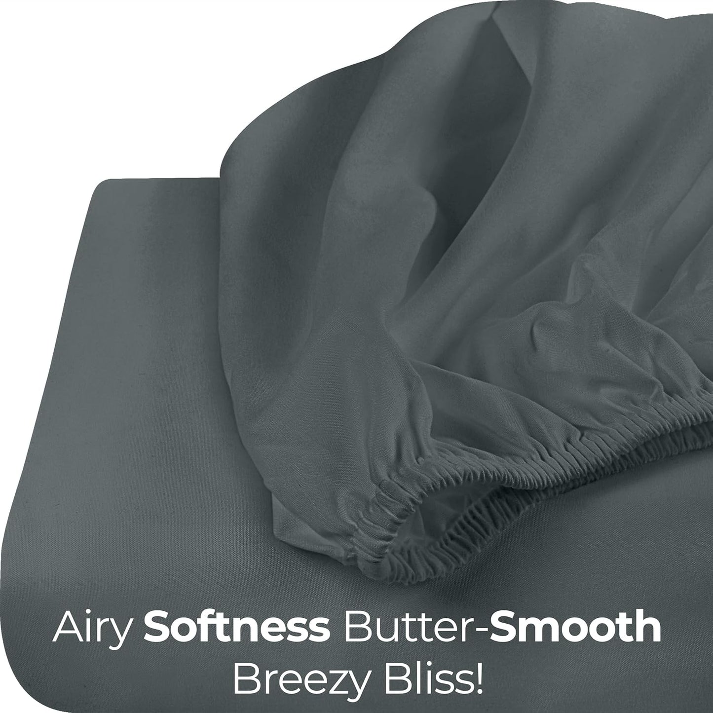 Utopia Bedding King Fitted Sheet - Bottom Sheet - Deep Pocket - Soft Microfiber - Shrinkage and Fade Resistant - Easy Care -1 Fitted Sheet Only (Grey)
