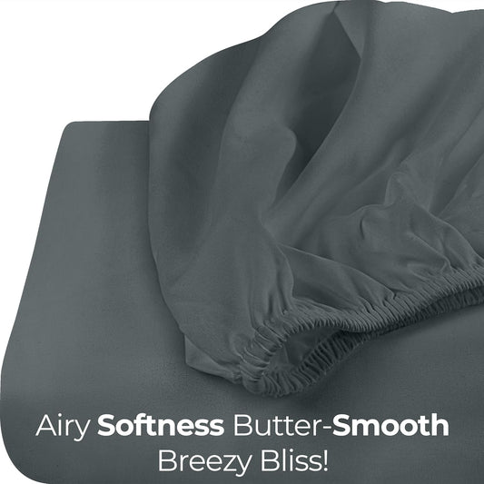 Utopia Bedding King Fitted Sheet - Bottom Sheet - Deep Pocket - Soft Microfiber - Shrinkage and Fade Resistant - Easy Care -1 Fitted Sheet Only (Grey)