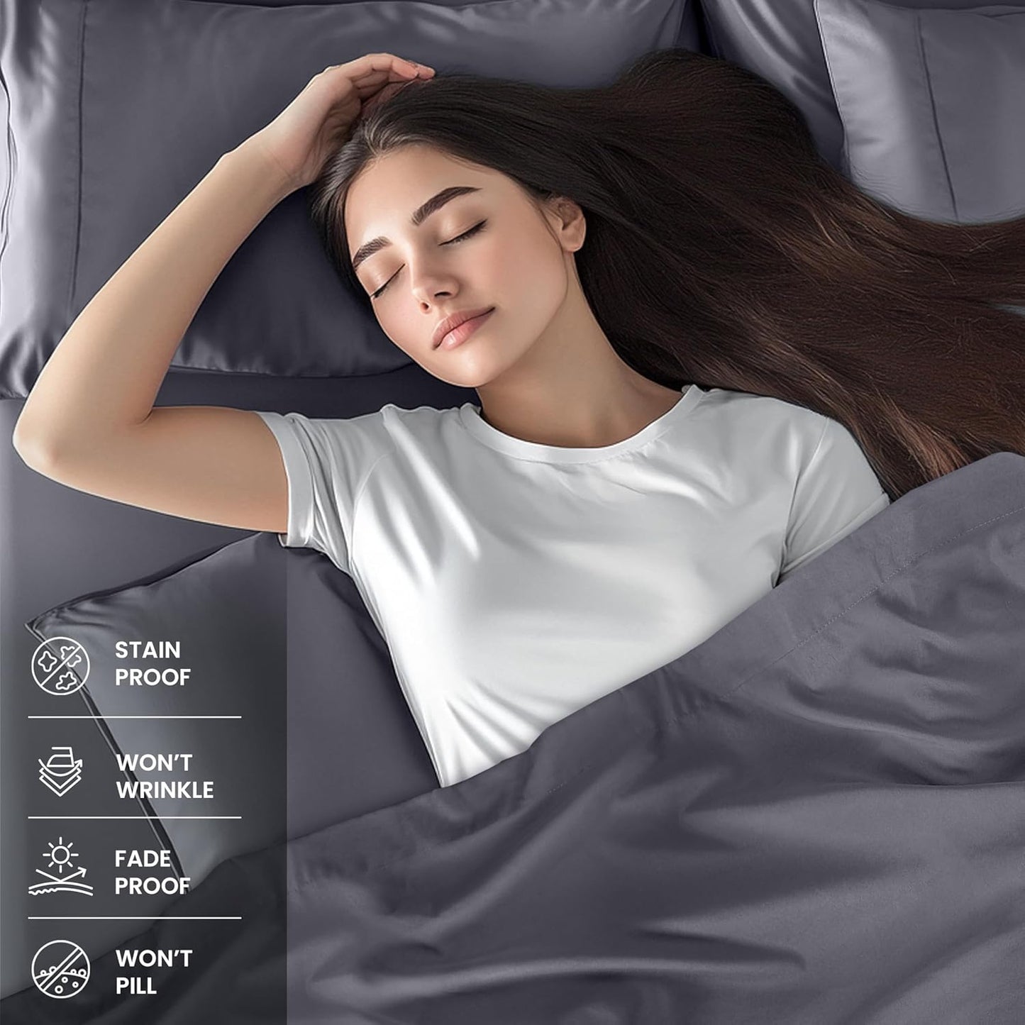 Utopia Bedding Queen Bed Sheets Set - 4 Piece Bedding - Brushed Microfiber 100% Polyester - Shrinkage and Fade Resistant - Easy Care (Queen, Grey)