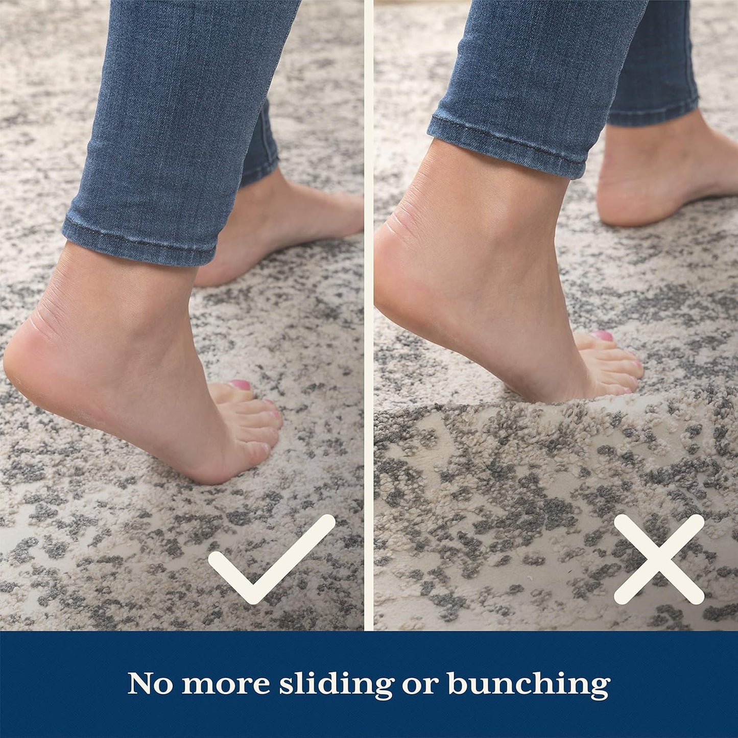 Veken Rug Gripper Pad for Hardwood Floors, Non Slip Rug Pads for Area Rugs, Thick Rug Grippers for Tile Floors, Under Carpet Anti Skid Mat, Keep Your Rugs Safe and in Place, 2x3 Ft